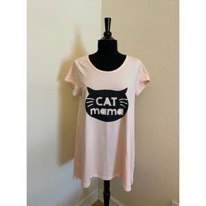 Avenue 9 Baby Pink Cat Mama T Shirt Size S/M